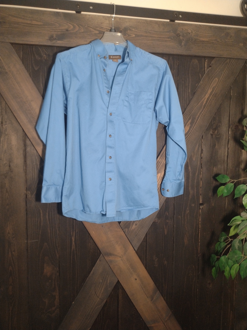Ariat Men's Blue Button Down Long Sleeve Shirt Size S/P